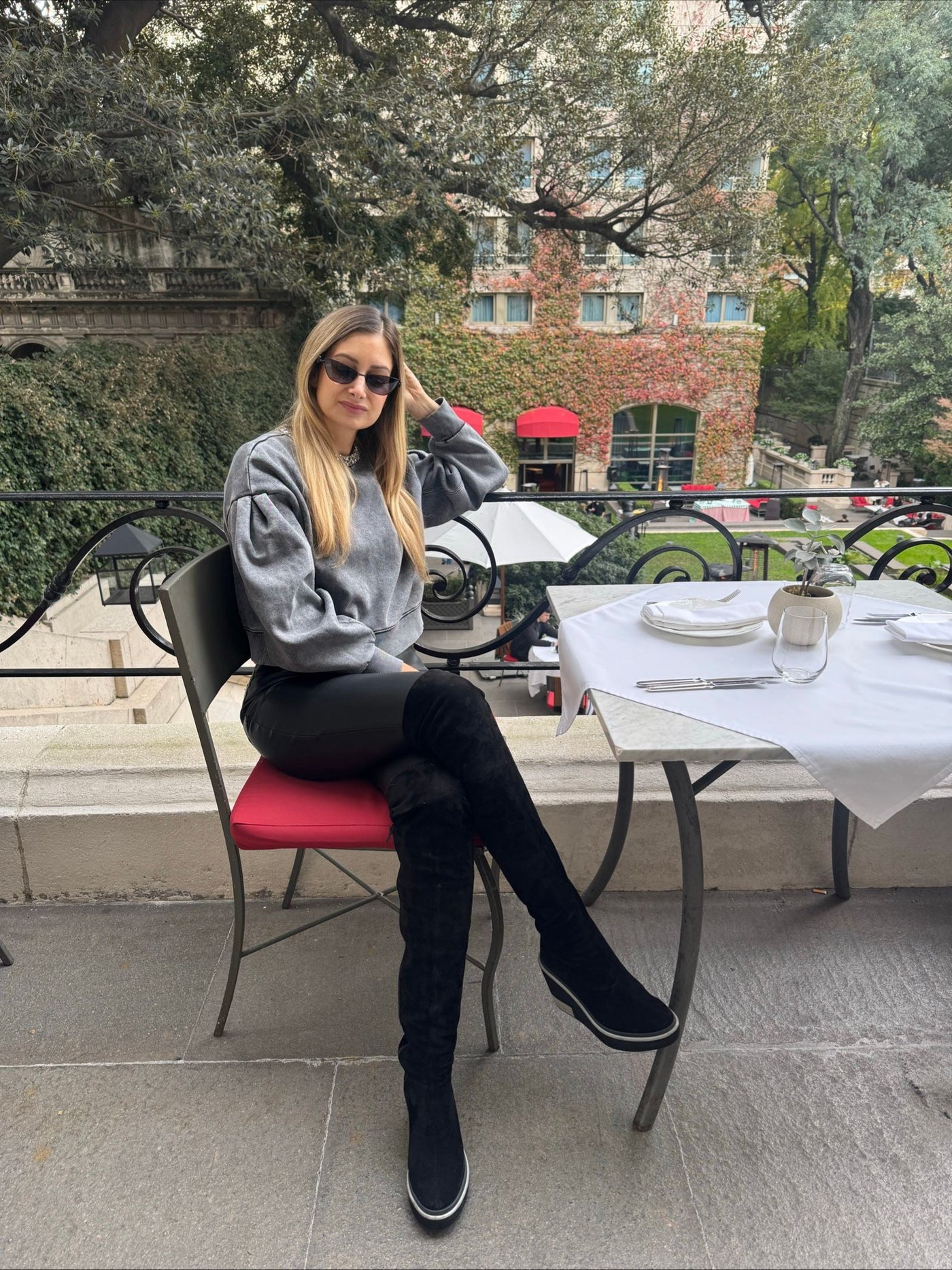 SABINE OVER THE KNEE BLACK BOOTS