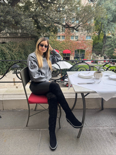 SABINE OVER THE KNEE BLACK BOOTS